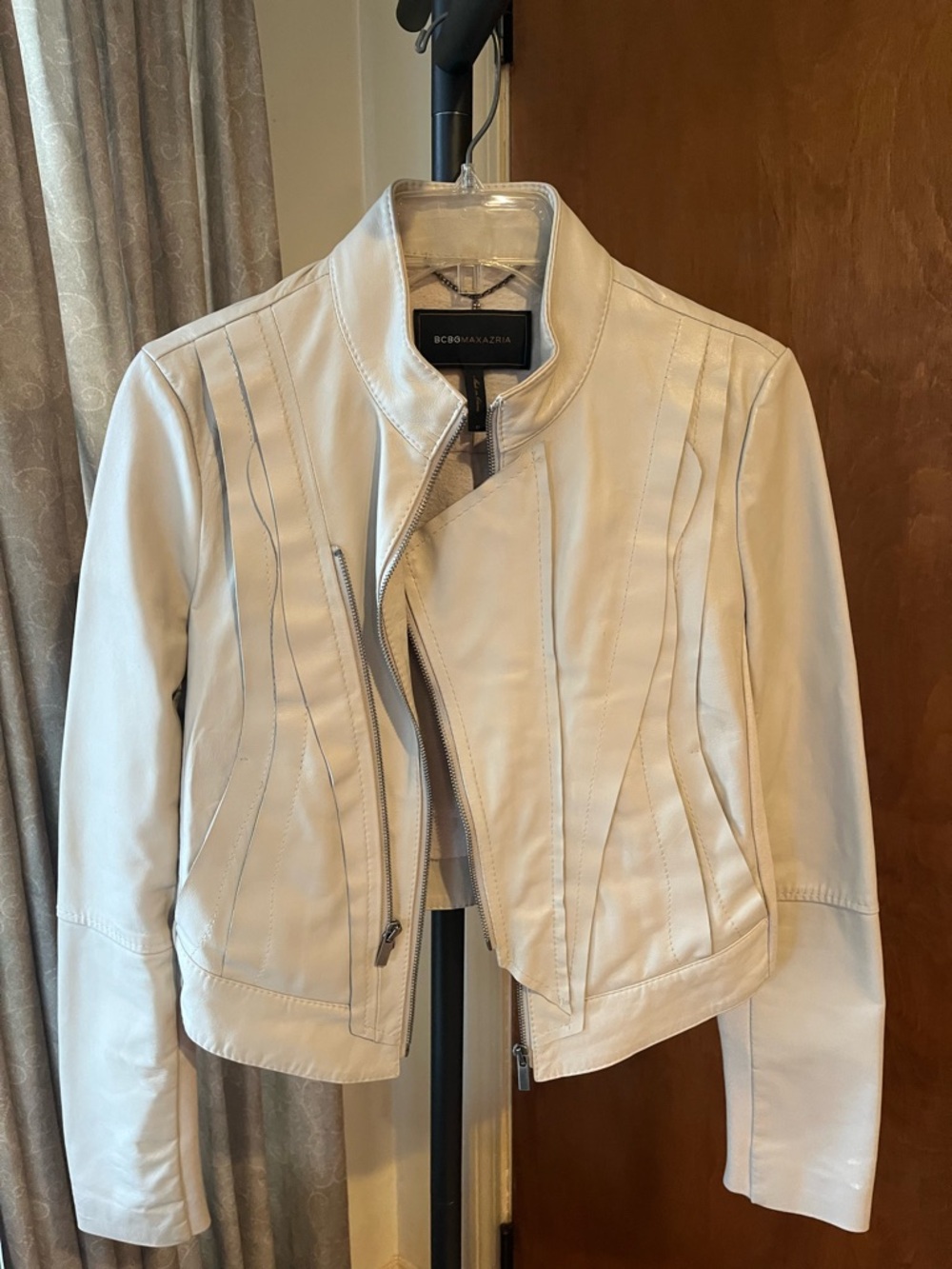 BCBGMaxAzria Cream Leather Jacket